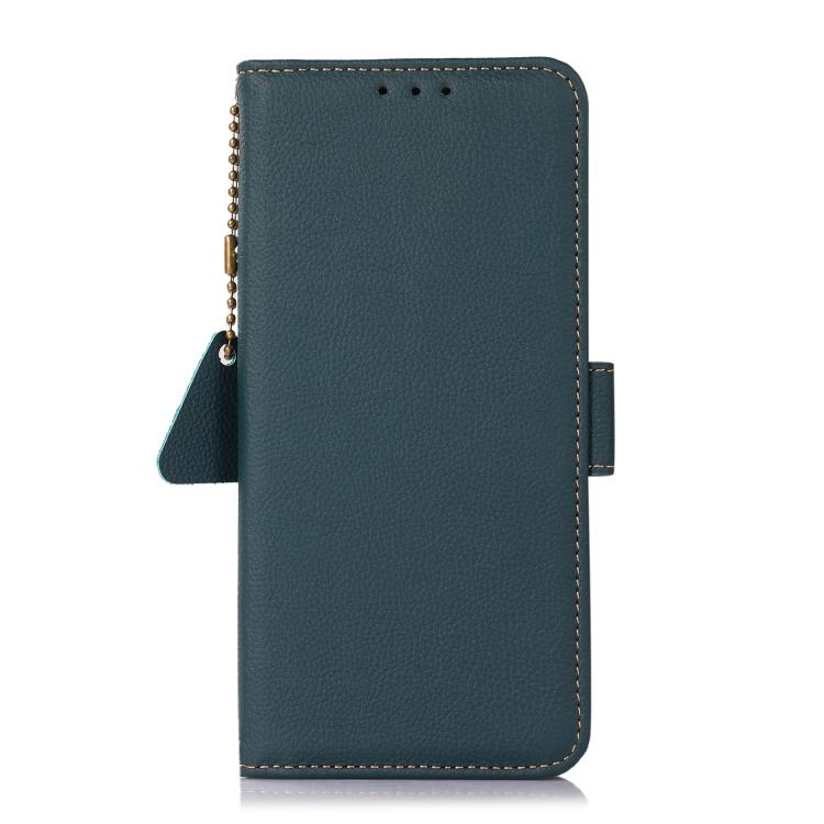 For OnePlus Ace 5 Pro / Ace 5 / 13R Side-Magnetic TJ Genuine Leather RFID Phone Case(Green) - OnePlus Cases by PMC TechLife | Online Shopping South Africa | PMC TechLife | Buy Now Pay Later Mobicred