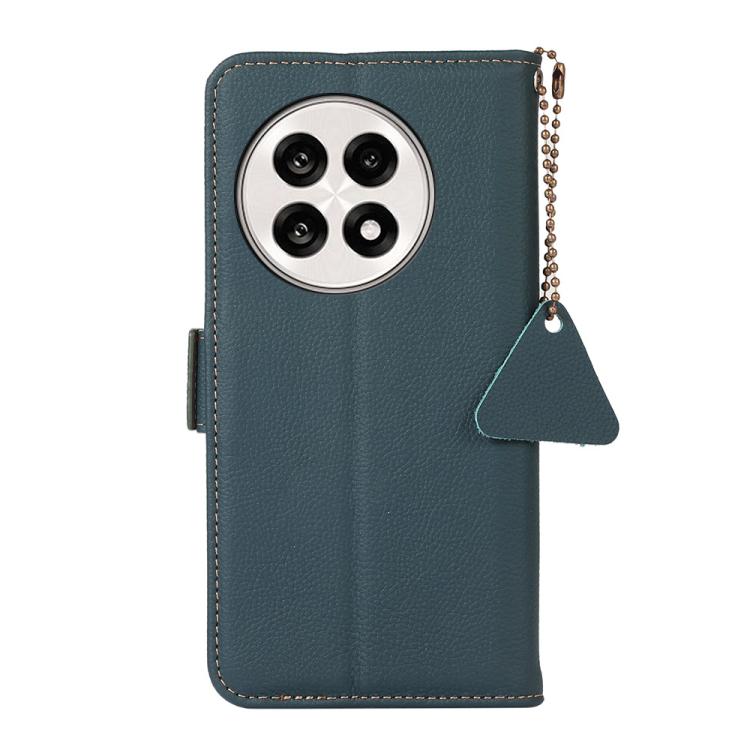 For OnePlus Ace 5 Pro / Ace 5 / 13R Side-Magnetic TJ Genuine Leather RFID Phone Case(Green) - OnePlus Cases by PMC TechLife | Online Shopping South Africa | PMC TechLife | Buy Now Pay Later Mobicred