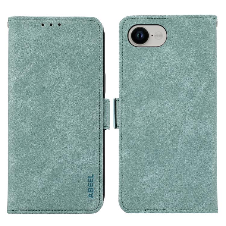 For iPhone 16e ABEEL Frosted Magnetic RFID Leather Phone Case(Cyan) - free shipping - PMC TechLife - Order now!