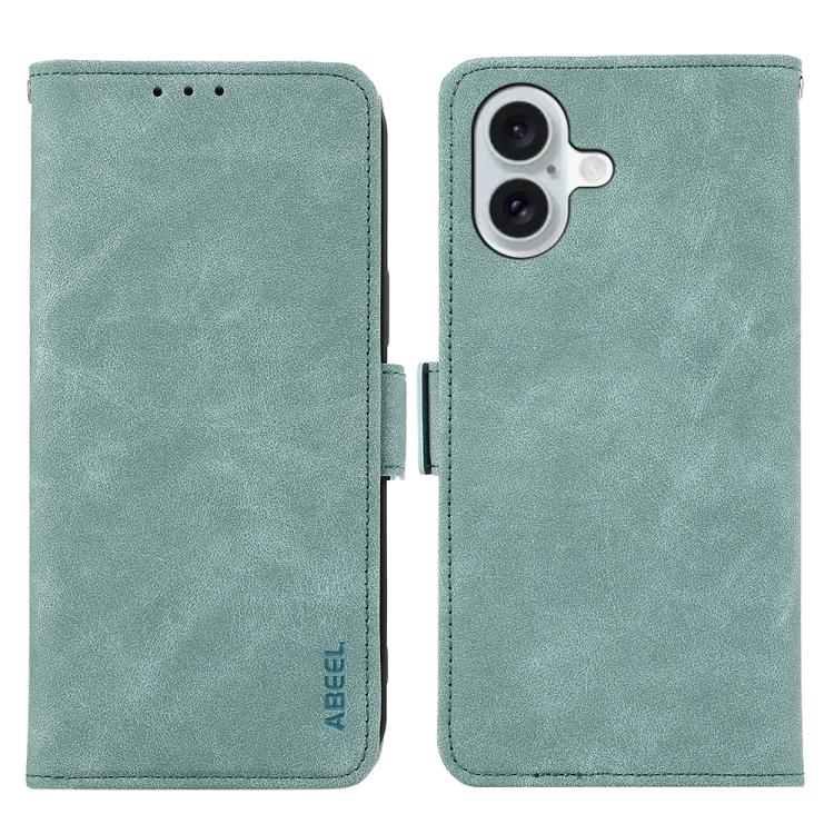For iPhone 17 ABEEL Frosted Magnetic RFID Leather Phone Case(Cyan) - free shipping - PMc TechLife - Order now!