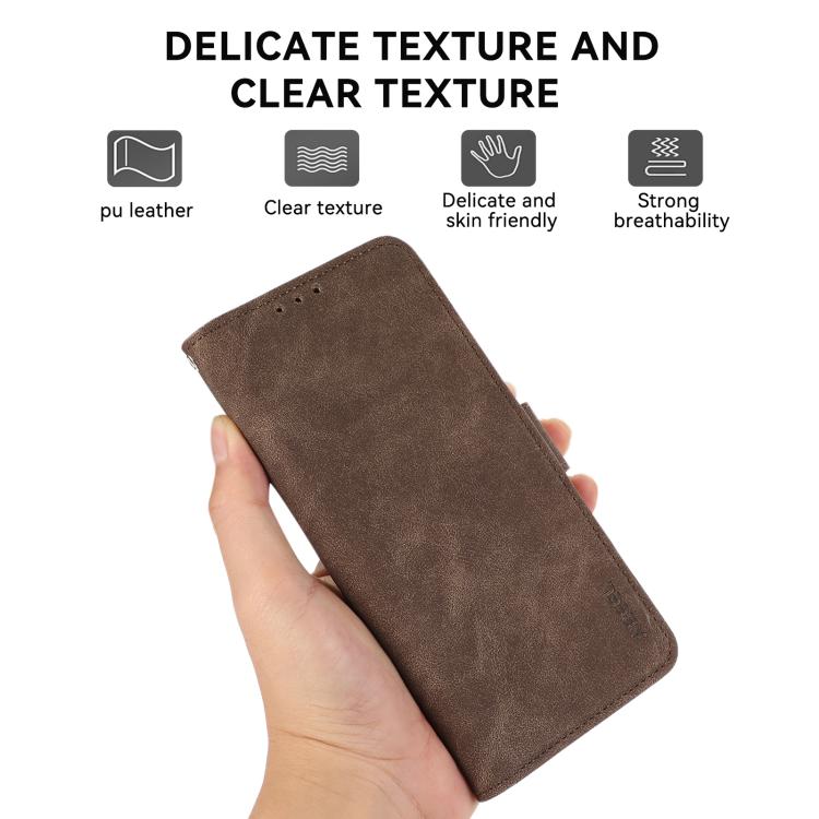 For iPhone 17 ABEEL Frosted Magnetic RFID Leather Phone Case(Brown) - free shipping - PMc TechLife - Order now!
