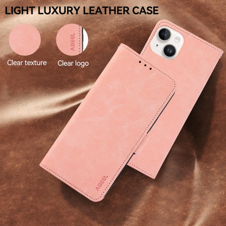 For iPhone 17 Air ABEEL Frosted Magnetic RFID Leather Phone Case(Pink) - free shipping - PMc TechLife - Order now!