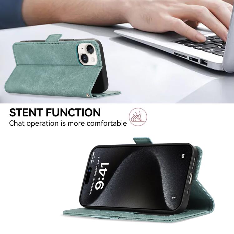 For iPhone 17 Air ABEEL Frosted Magnetic RFID Leather Phone Case(Cyan) - free shipping - PMc TechLife - Order now!