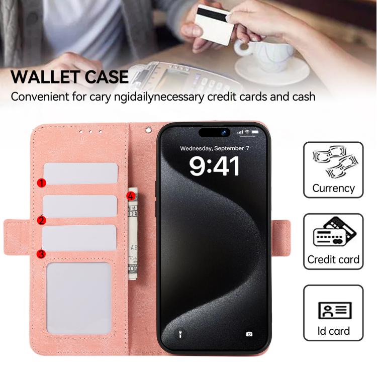 For iPhone 17 Pro ABEEL Frosted Magnetic RFID Leather Phone Case(Pink) - free shipping - PMc TechLife - Order now!