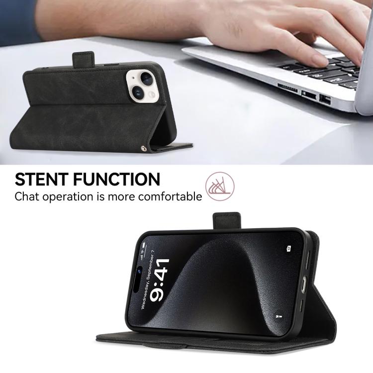 For iPhone 17 Pro ABEEL Frosted Magnetic RFID Leather Phone Case(Black) - free shipping - PMc TechLife - Order now!