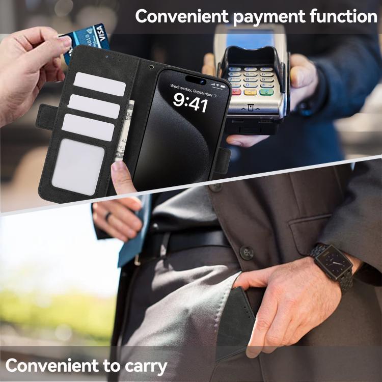 For iPhone 17 Pro ABEEL Frosted Magnetic RFID Leather Phone Case(Black) - free shipping - PMc TechLife - Order now!