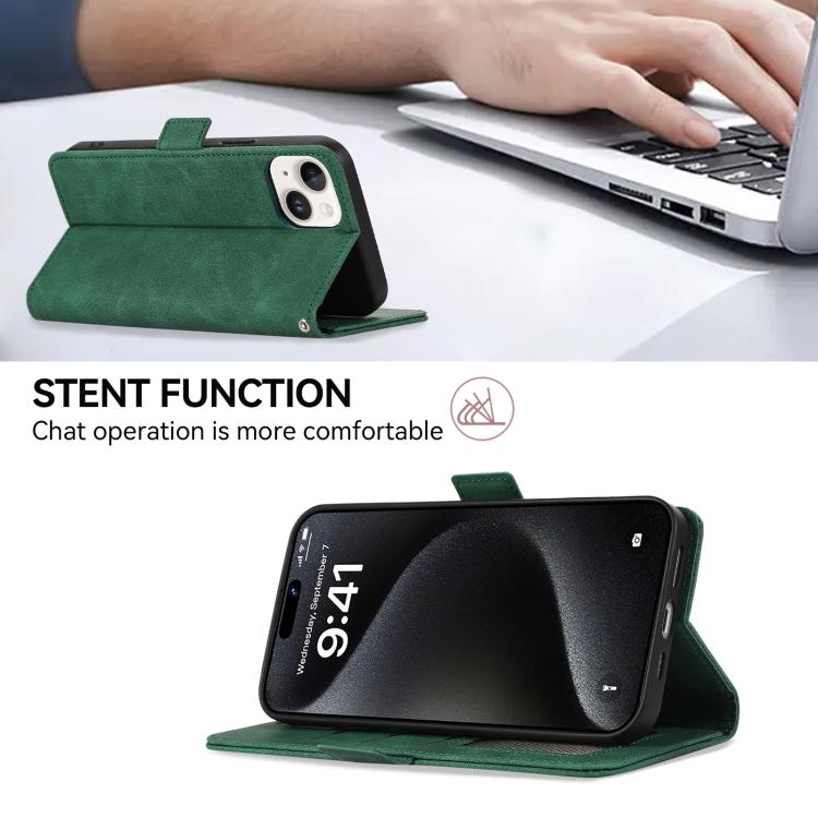 For iPhone 17 Pro ABEEL Frosted Magnetic RFID Leather Phone Case(Green) - free shipping - PMc TechLife - Order now!