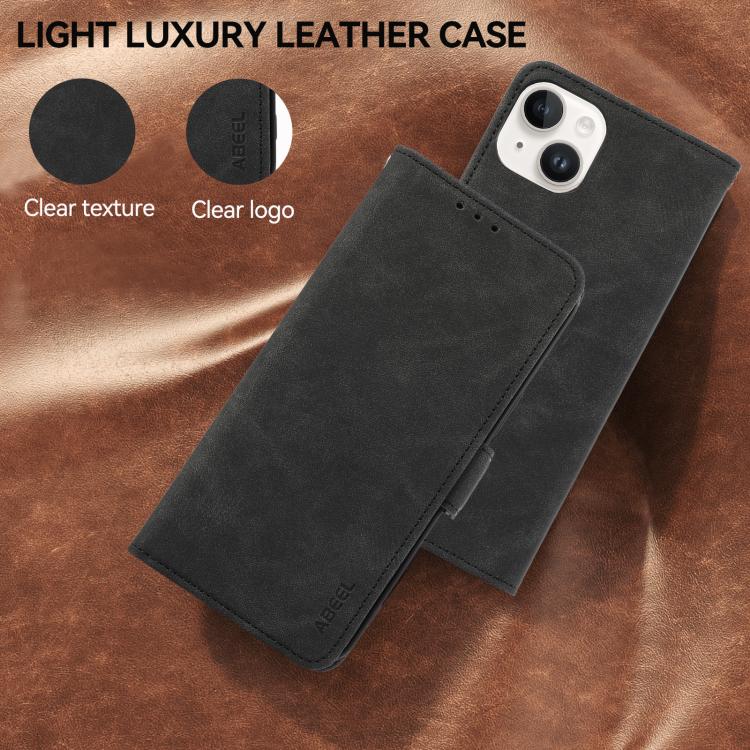 For iPhone 17 Pro Max ABEEL Frosted Magnetic RFID Leather Phone Case(Black) - free shipping - PMc TechLife - Order now!