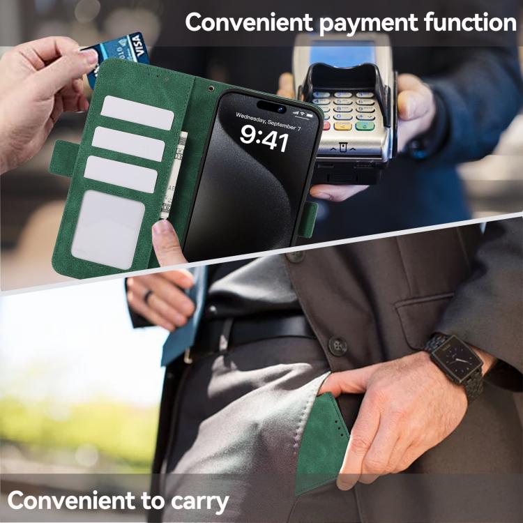 For iPhone 17 Pro Max ABEEL Frosted Magnetic RFID Leather Phone Case(Green) - free shipping - PMc TechLife - Order now!