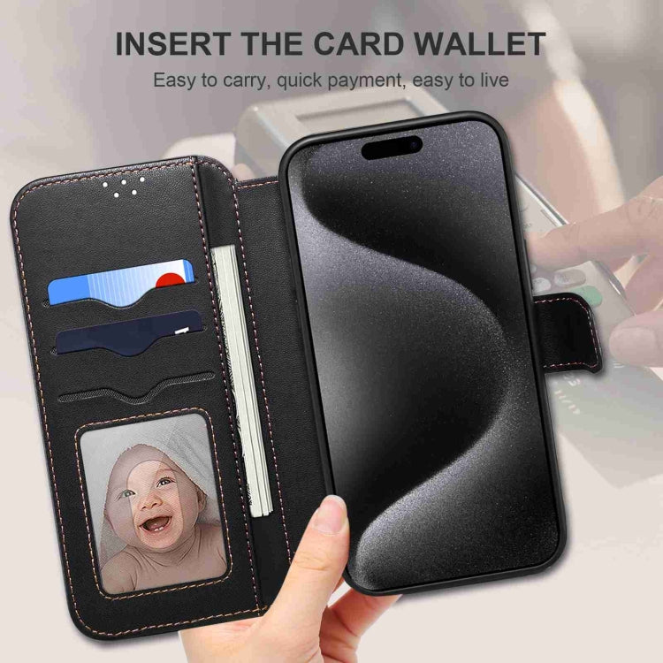 For iPhone 14 Pro ESEBLE E1 Nappa Texture MagSafe Holder Leather Phone Case(Black) - free shipping - PMC Jewellery - Order now!