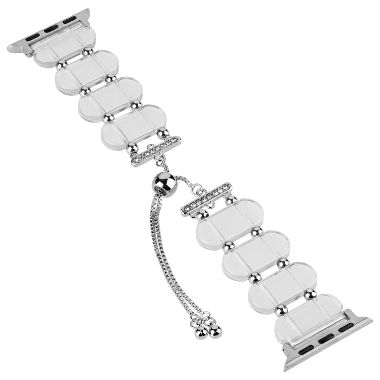For Apple Watch Ultra 2 49mm Resin Retractable Chain Watch Band(Transparent) - Watch Bands by PMC TechLife | Online Shopping South Africa | PMC TechLife