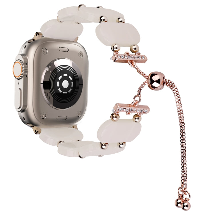 For Apple Watch Ultra 2 49mm Resin Retractable Chain Watch Band(Mermaid Pink) - Watch Bands by PMC TechLife | Online Shopping South Africa | PMC TechLife