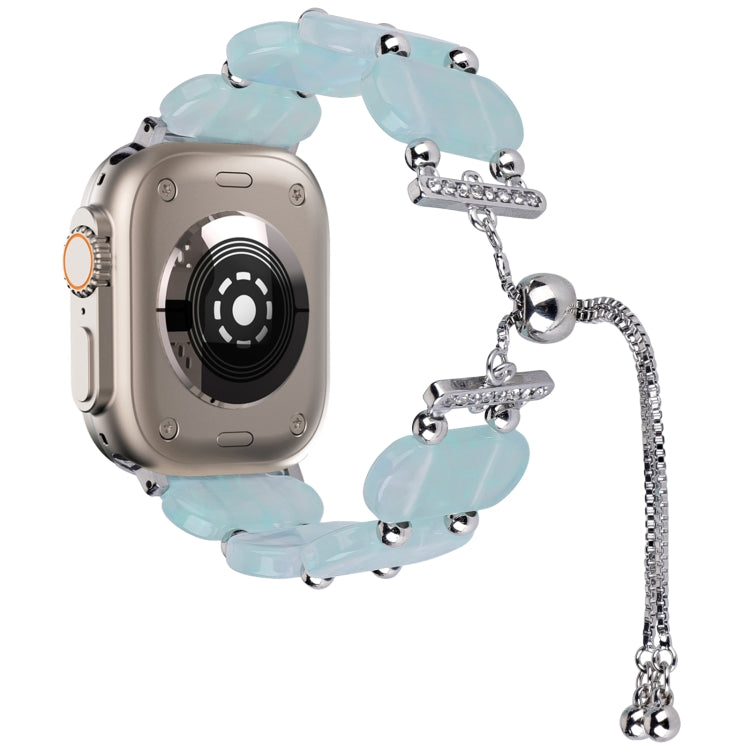 For Apple Watch Ultra 49mm Resin Retractable Chain Watch Band(Ice Blue) - Watch Bands by PMC TechLife | Online Shopping South Africa | PMC TechLife