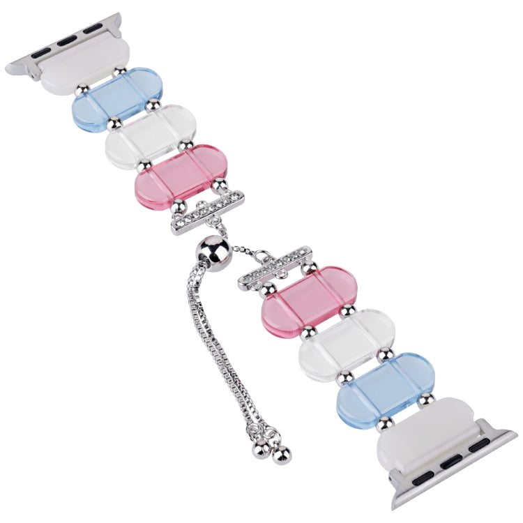 For Apple Watch Series 7 41mm Resin Retractable Chain Watch Band(Colors) - Watch Bands by PMC TechLife | Online Shopping South Africa | PMC TechLife