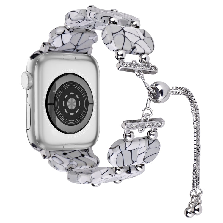 For Apple Watch Series 7 41mm Resin Retractable Chain Watch Band(Cracks) - Watch Bands by PMC TechLife | Online Shopping South Africa | PMC TechLife