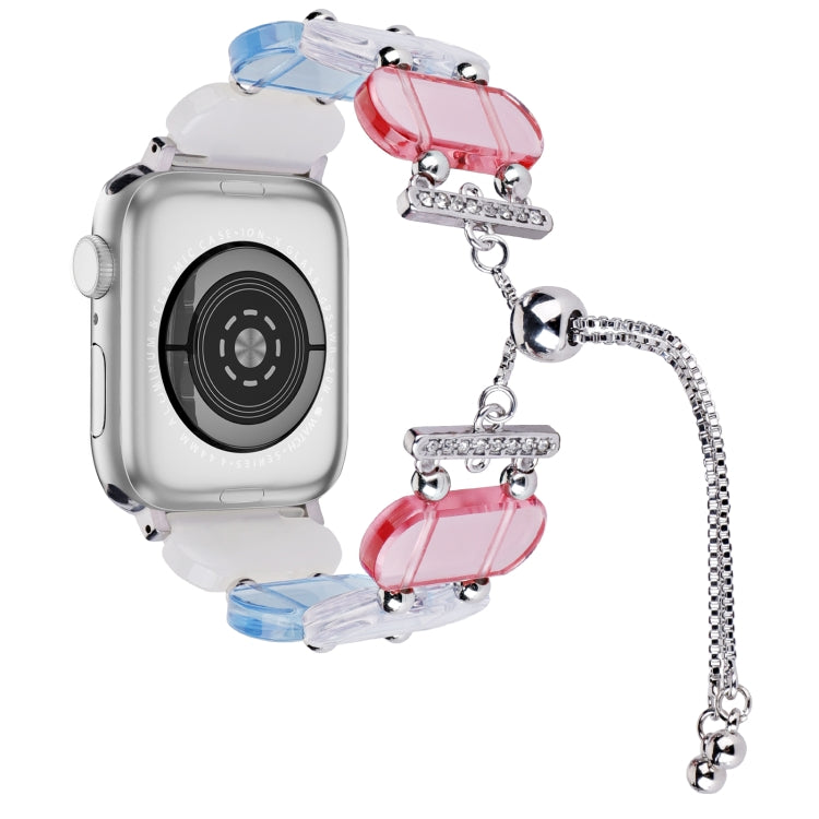 For Apple Watch Series 7 45mm Resin Retractable Chain Watch Band(Colors) - Watch Bands by PMC TechLife | Online Shopping South Africa | PMC TechLife