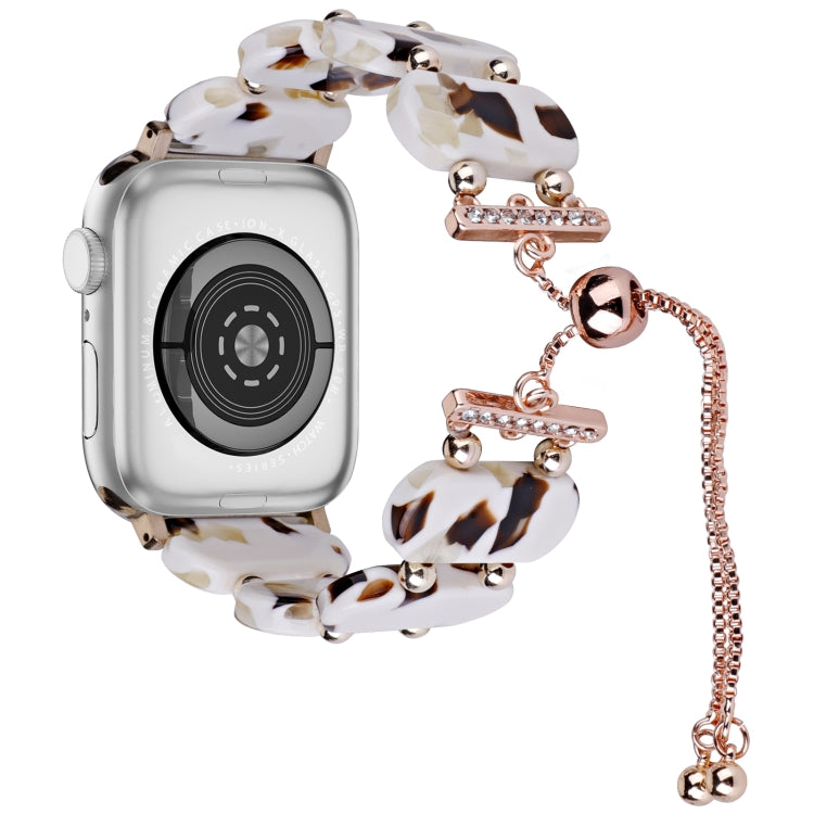 For Apple Watch SE 44mm Resin Retractable Chain Watch Band(Nougat) - Watch Bands by PMC TechLife | Online Shopping South Africa | PMC TechLife