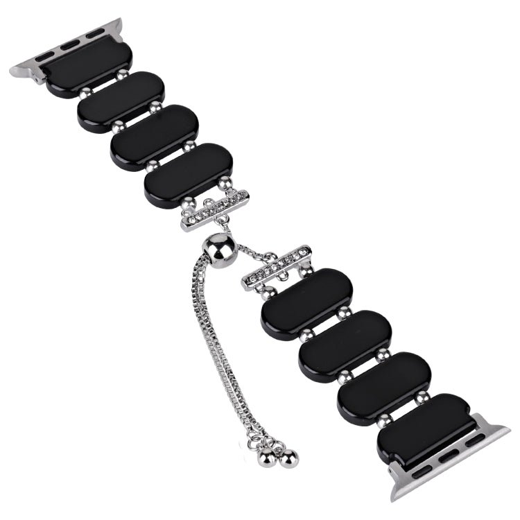 For Apple Watch Series 6 40mm Resin Retractable Chain Watch Band(Black) - free shipping - PMC TechLife - Order now!
