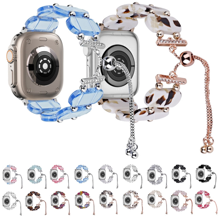 For Apple Watch Series 5 40mm Resin Retractable Chain Watch Band(Pink Flower) - free shipping - PMC TechLife - Order now!