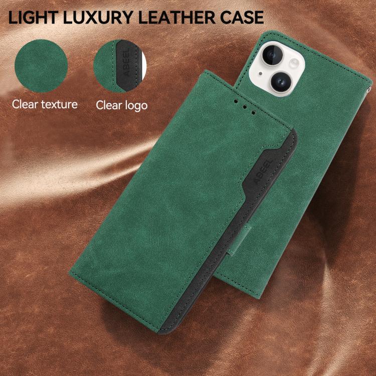 For iPhone 17 ABEEL Color Block Magnetic RFID Leather Phone Case(Green-Black) - free shipping - PMc TechLife - Order now!