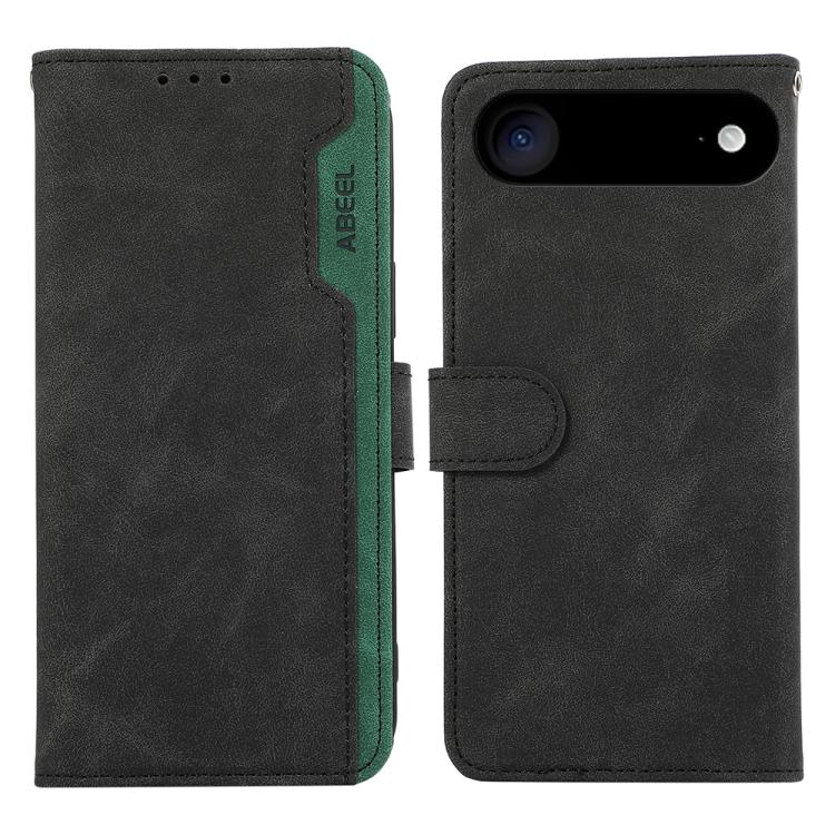 For iPhone 17 Air ABEEL Color Block Magnetic RFID Leather Phone Case(Black-Green) - free shipping - PMc TechLife - Order now!
