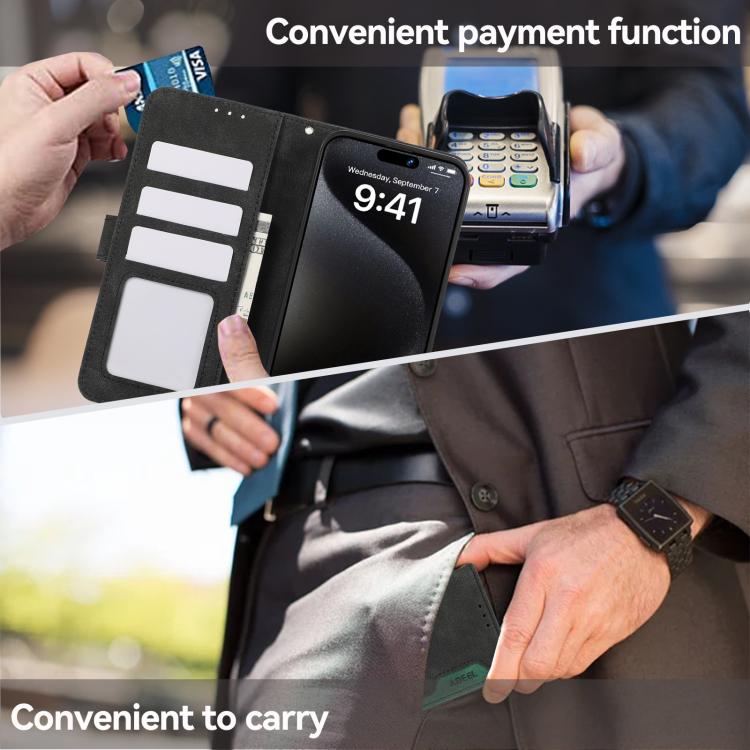 For iPhone 17 Air ABEEL Color Block Magnetic RFID Leather Phone Case(Black-Green) - free shipping - PMc TechLife - Order now!