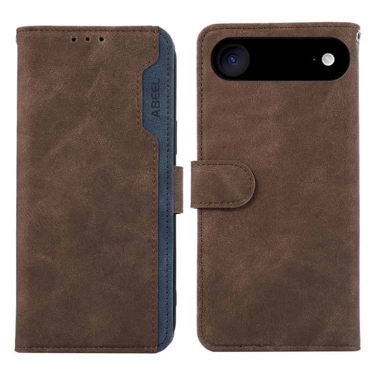 For iPhone 17 Air ABEEL Color Block Magnetic RFID Leather Phone Case(Brown-Blue) - free shipping - PMc TechLife - Order now!