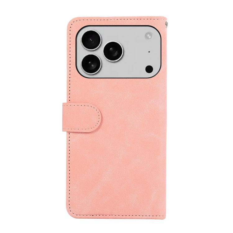 For iPhone 17 Pro ABEEL Color Block Magnetic RFID Leather Phone Case(Pink-Cyan) - free shipping - PMc TechLife - Order now!