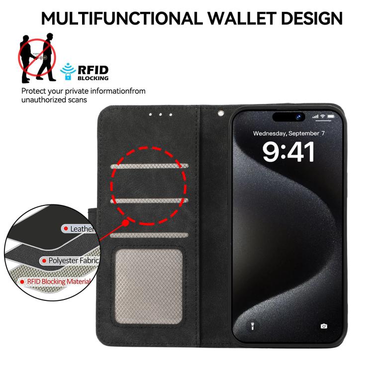 For iPhone 17 Pro ABEEL Color Block Magnetic RFID Leather Phone Case(Black-Green) - free shipping - PMc TechLife - Order now!