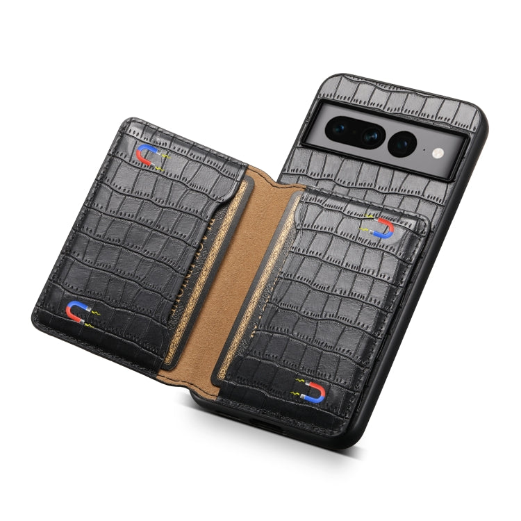 For Google Pixel 7 Pro 5G Crocodile Texture Card Bag Design Full Coverage Phone Case(Black) - free shipping - PMC TechLife - Order now!