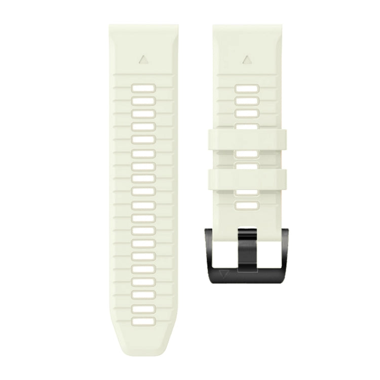 For Garmin Fenix 7 Pro 22mm Solid Color Steel Buckle Silicone Quick Release Watch Band(Creamy White) - Watch Bands by PMC TechLife | Online Shopping South Africa | PMC TechLife