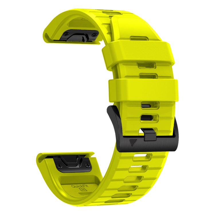 For Garmin Fenix 7 Pro 22mm Solid Color Steel Buckle Silicone Quick Release Watch Band(Lime Green) - Watch Bands by PMC TechLife | Online Shopping South Africa | PMC TechLife