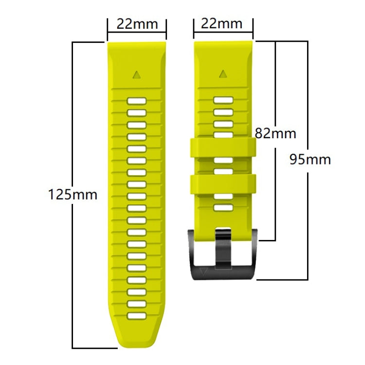 For Garmin Fenix 7 Pro 22mm Solid Color Steel Buckle Silicone Quick Release Watch Band(Army Green) - Watch Bands by PMC TechLife | Online Shopping South Africa | PMC TechLife
