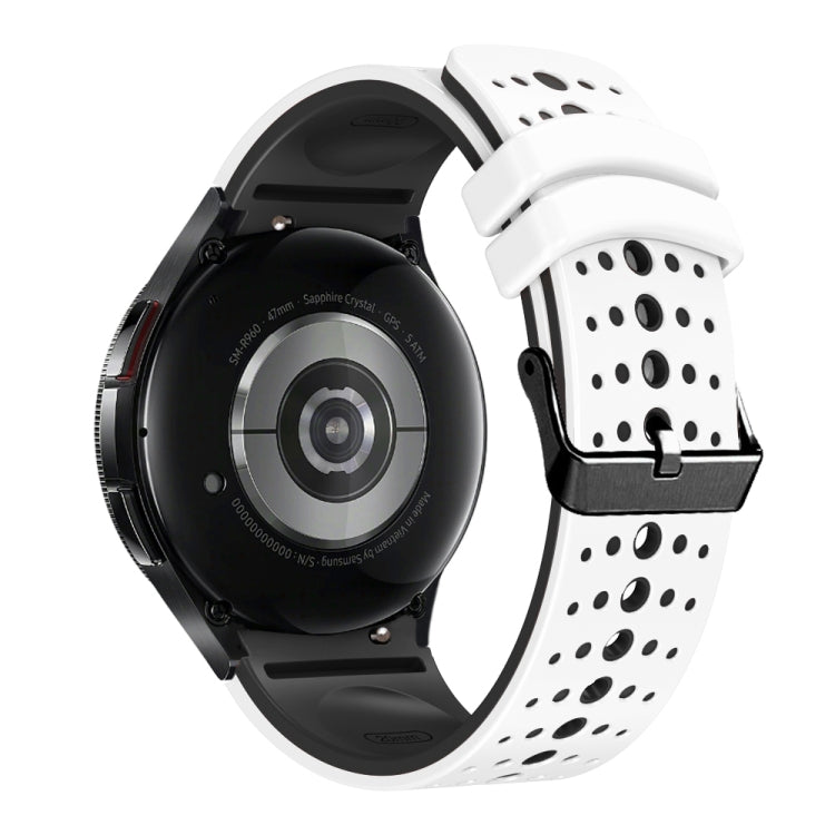 For Samsung Galaxy Watch 6 Two Color Silicone Watch Band(White Black) - free shipping - PMC TechLife - Order now!