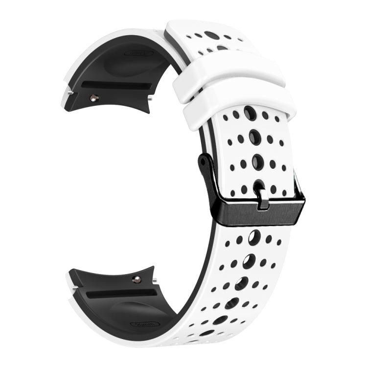 For Samsung Galaxy Watch 6 Two Color Silicone Watch Band(White Black) - free shipping - PMC TechLife - Order now!