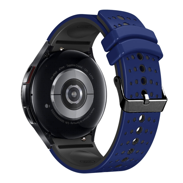 For Samsung Galaxy Watch 6 Two Color Silicone Watch Band(Blue Black) - Watch Bands by PMC TechLife | Online Shopping South Africa | PMC TechLife
