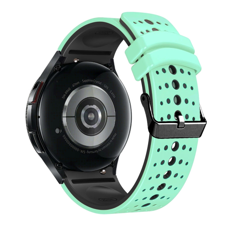 For Samsung Galaxy Watch 6 Two Color Silicone Watch Band(Green Black) - Watch Bands by PMC TechLife | Online Shopping South Africa | PMC TechLife