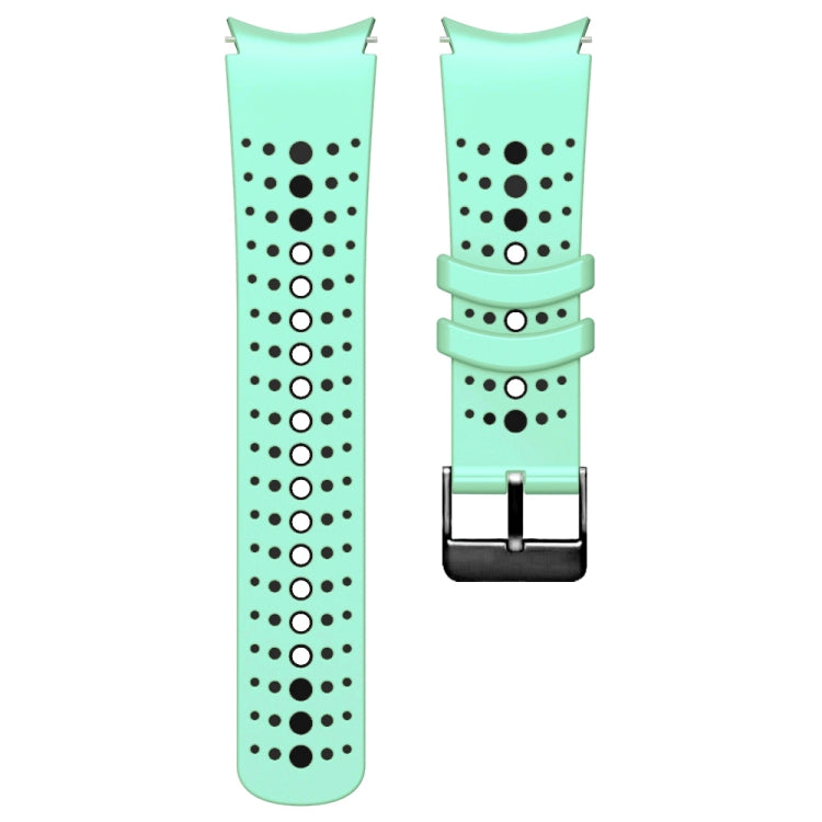 For Samsung Galaxy Watch 6 Two Color Silicone Watch Band(Green Black) - Watch Bands by PMC TechLife | Online Shopping South Africa | PMC TechLife