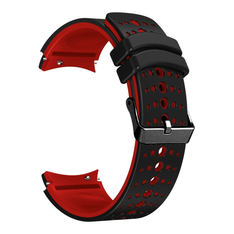 For Samsung Galaxy Watch 6 Two Color Silicone Watch Band(Black Red) - Watch Bands by PMC TechLife | Online Shopping South Africa | PMC TechLife