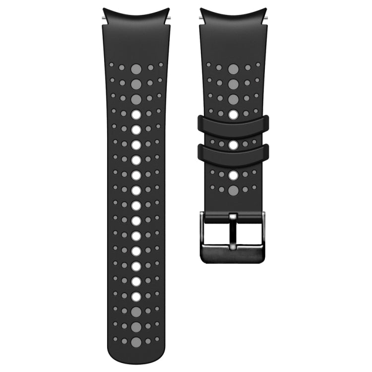 For Samsung Galaxy Watch 6 Two Color Silicone Watch Band(Black Grey) - Watch Bands by PMC TechLife | Online Shopping South Africa | PMC TechLife