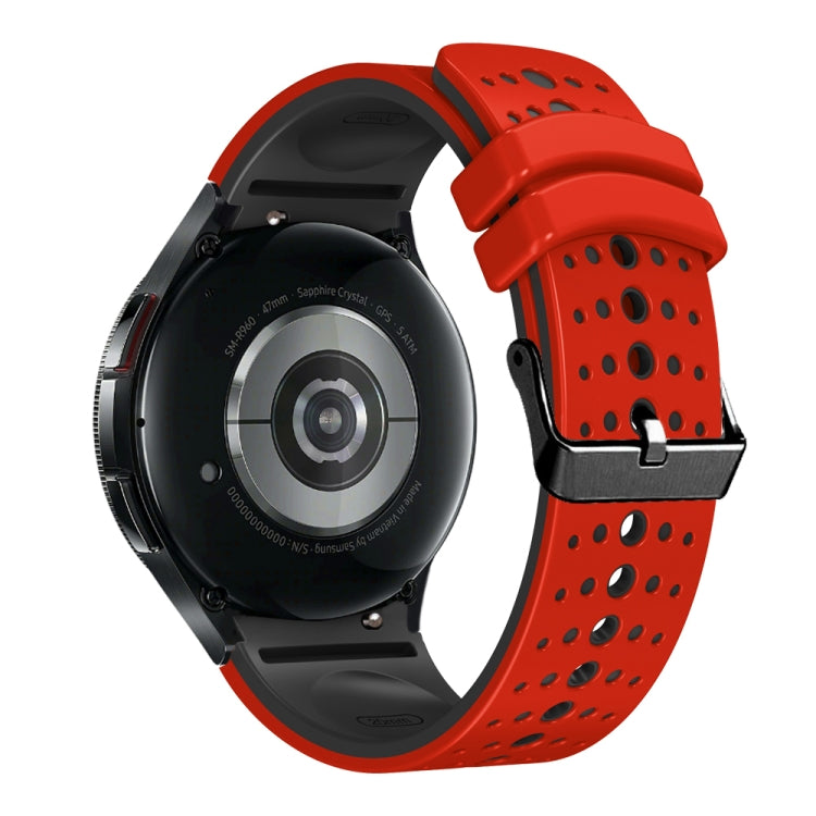 For Samsung Galaxy Watch 6 Two Color Silicone Watch Band(Red Black) - Watch Bands by PMC TechLife | Online Shopping South Africa | PMC TechLife