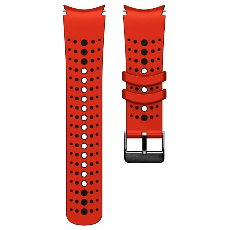 For Samsung Galaxy Watch 6 Two Color Silicone Watch Band(Red Black) - Watch Bands by PMC TechLife | Online Shopping South Africa | PMC TechLife