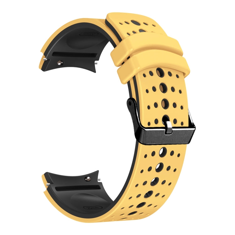 For Samsung Galaxy Watch 6 Two Color Silicone Watch Band(Yellow Black) - Watch Bands by PMC TechLife | Online Shopping South Africa | PMC TechLife