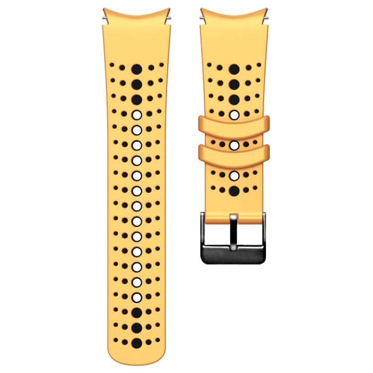 For Samsung Galaxy Watch 6 Two Color Silicone Watch Band(Yellow Black) - Watch Bands by PMC TechLife | Online Shopping South Africa | PMC TechLife