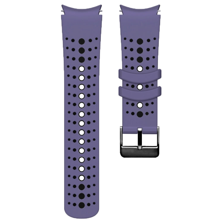 For Samsung Galaxy Watch 6 Two Color Silicone Watch Band(Purple Black) - Watch Bands by PMC TechLife | Online Shopping South Africa | PMC TechLife