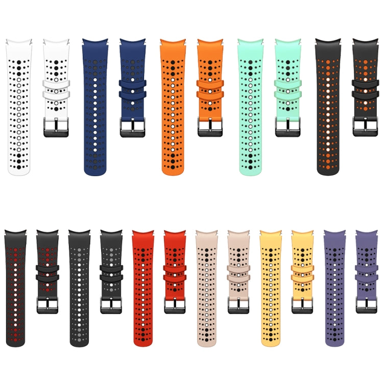 For Samsung Galaxy Watch 6 Two Color Silicone Watch Band(Green Black) - Watch Bands by PMC TechLife | Online Shopping South Africa | PMC TechLife