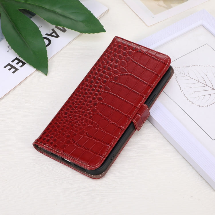 For Google Pixel 9 Pro Crocodile Top Layer Cowhide Leather Phone Case(Red) - Google Cases by PMC TechLife | Online Shopping South Africa | PMC TechLife | Buy Now Pay Later Mobicred