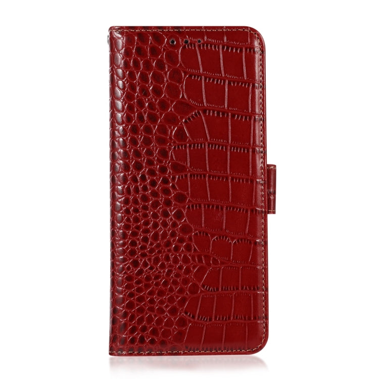 For Google Pixel 9 Pro Crocodile Top Layer Cowhide Leather Phone Case(Red) - Google Cases by PMC TechLife | Online Shopping South Africa | PMC TechLife | Buy Now Pay Later Mobicred