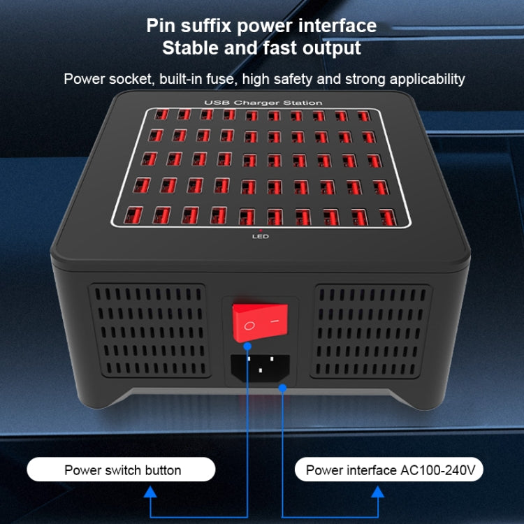 YFY-A77 250W 50 Ports USB Smart Charging Station(US Plug) - Multifunction Charger by PMC Jewellery | Online Shopping South Africa | PMC Jewellery | Buy Now Pay Later Mobicred