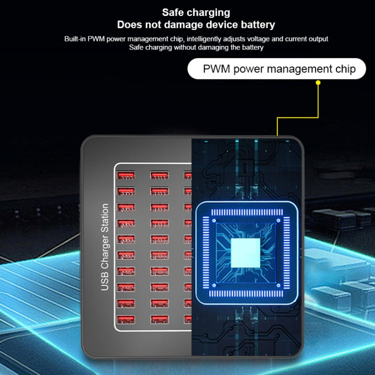 YFY-A77 250W 50 Ports USB Smart Charging Station(UK Plug) - Multifunction Charger by PMC Jewellery | Online Shopping South Africa | PMC Jewellery | Buy Now Pay Later Mobicred